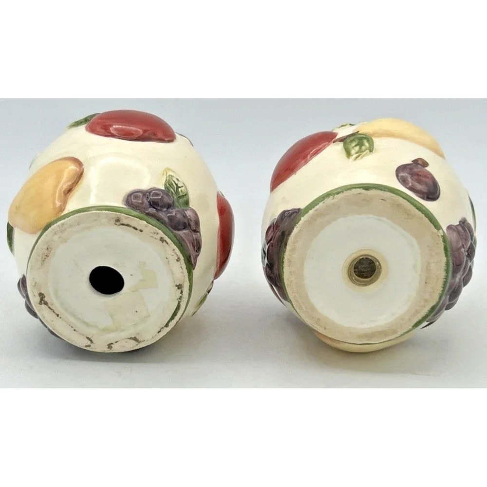 VTG Fruit Salt & Pepper Shakers Ceramic Colorful Read Description